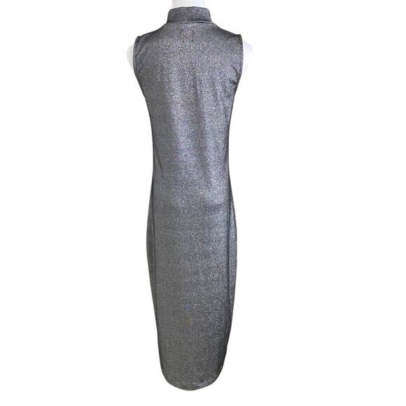 NWT GAP SILVER SPARKLE MIDI COCKTAIL PARTY DRESS - M - Picture 5 of 10